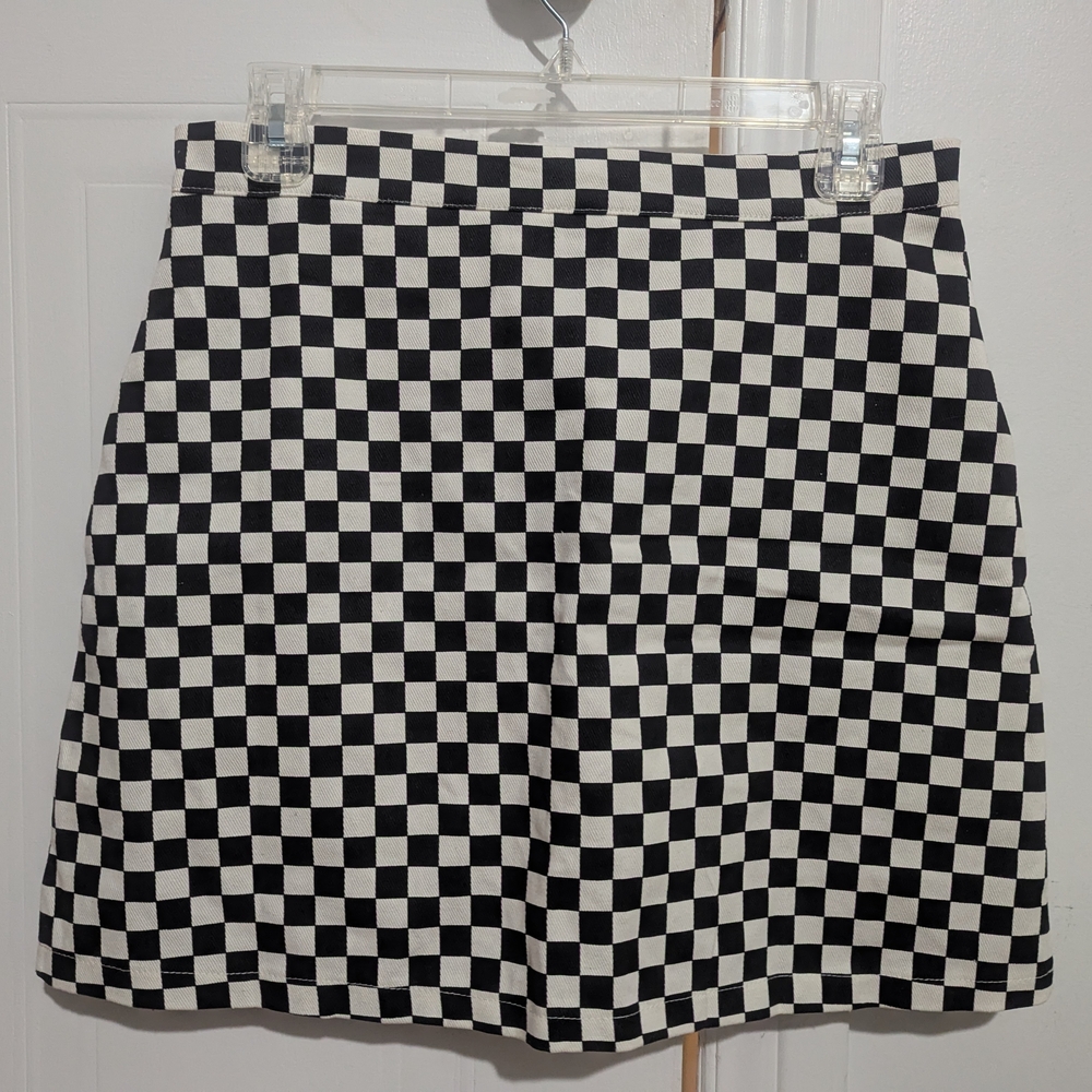 Checkered Black and White Women's Skirt